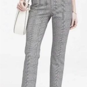 Banana Republic Women's Sloan Skinny Gray Plaid Cropped Pants